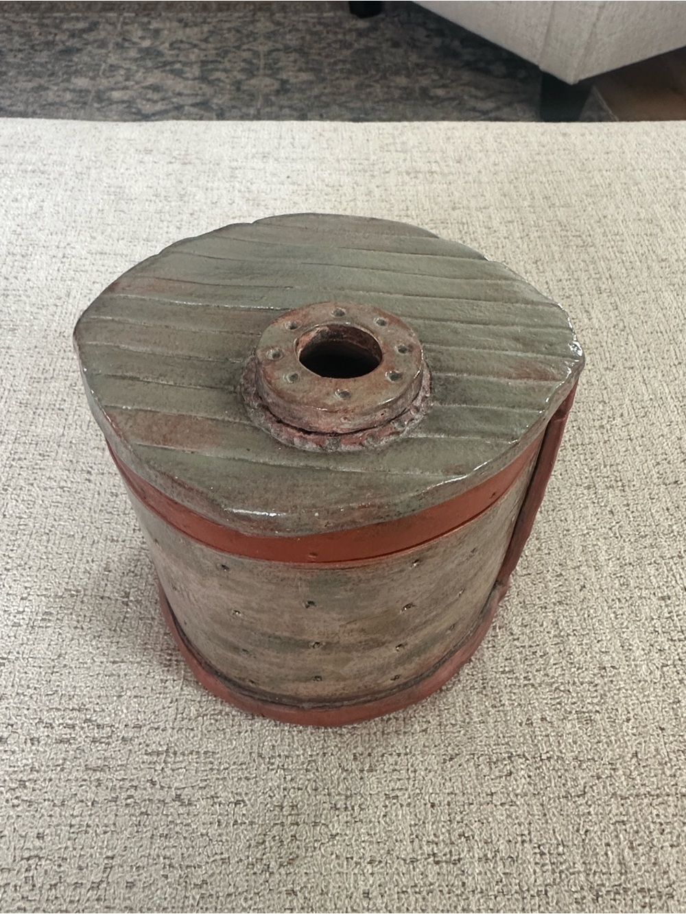 Vintage Herbert Schumacher MCM Lidded Pottery Bowl - 1960s